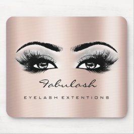 Roze Rose Glitter Naam Beauty Lashes Make-up Grijs Muismat