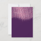 Roze Rose Glitter Paars Violet Formele uitnodiging (Achterkant)