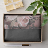 Roze Rose Glitter Rozen Dark Floral Glam Chic Tissuepapier (Geschenk)