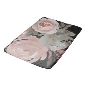 Roze Rose Glitter Rozen Donkere Floral Glam Elegan Badmat (Gekanteld)
