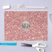 Roze Rose Glitter Sparkle Glam Monogram Initiaal Tissuepapier (Craft)