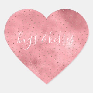 Roze Rose Glitter Sprinkles Hart Sticker