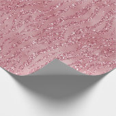 Roze Rose Glitter Zebra Animal Cadeaupapier (Hoek)