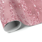 Roze Rose Glitter Zebra Animal Cadeaupapier (Rol Hoek)