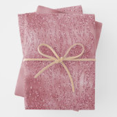 Roze Rose Glitter Zebra Animal Inpakpapier Vel (In situ)