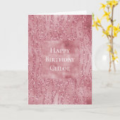 Roze Rose Glitter Zebra Animal Kaart (Gele Bloem)