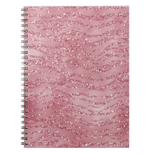 Roze Rose Glitter Zebra Animal Notitieboek