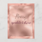 Roze Rose Glitzy Glam Sparkle Briefkaart (Voorkant)