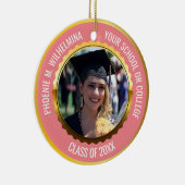 Roze Rose Gold 2 Foto Afstuderen Klasse 2022 Keramisch Ornament (Rechts)