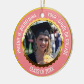 Roze Rose Gold 2 Foto Afstuderen Klasse 2022 Keramisch Ornament (Links)