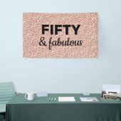 Roze Rose Gold 50 en Fabulous Birthday  Spandoek (Beurs)