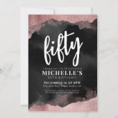 Roze Rose Gold 50ste verjaardag Kaart (Voorkant)