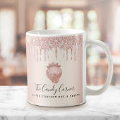 Roze Rose Gold Aardbei Confectie Glitter Druppels Koffiemok