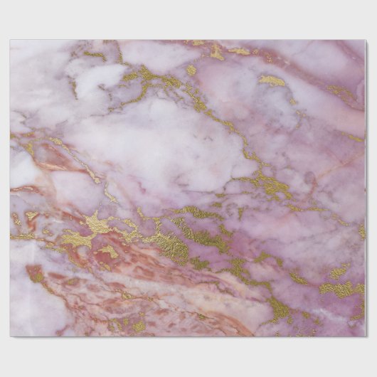 Roze Rose Gold Abstracte marmer Glam Stone Brushes Cadeaupapier (Vlak)
