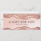 Roze Rose Gold Agaat Schoonheidssalon Cadeaubon (Voorkant)