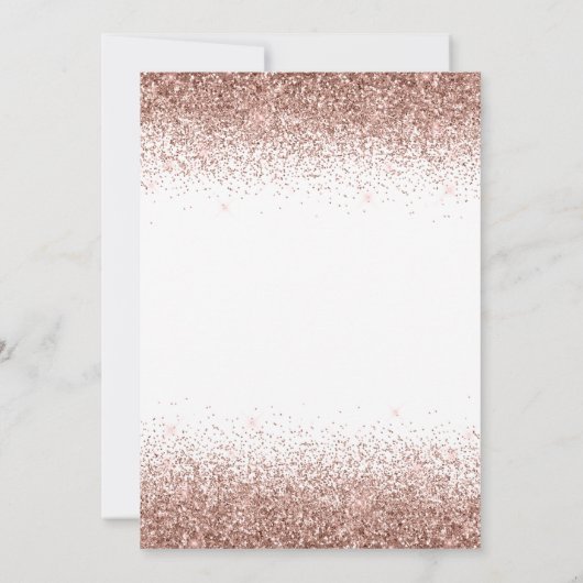 Roze Rose Gold Black Glitter Ballon Birthday Kaart (Achterkant)