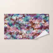Roze Rose Gold Blauwgroen Mosaic Millefiori Flower Bad Handdoek (Handdoek)