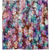 Roze Rose Gold Blauwgroen Mosaic Millefiori Flower Douchegordijn (Voorkant)