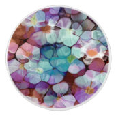 Roze Rose Gold Blauwgroen Mosaic Millefiori Flower Keramische Knop (Voorkant)