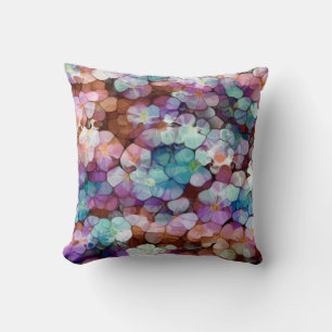 Roze Rose Gold Blauwgroen Mosaic Millefiori Flower Kussen