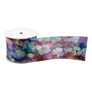 Roze Rose Gold Blauwgroen Mosaic Millefiori Flower Satijnen Lint