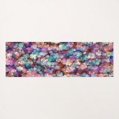 Roze Rose Gold Blauwgroen Mosaic Millefiori Flower Yogamat (Achterkant (horizontaal))