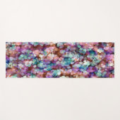 Roze Rose Gold Blauwgroen Mosaic Millefiori Flower Yogamat (Voorkant (horizontaal))