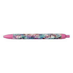 Roze Rose Gold Blauwgroen Mosaic Millefiori Flower Zwarte Inkt Pen
