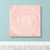 Roze Rose Gold Blush Abstracte cirkels Spirale Canvas Afdruk (Insitu (Houten vloer))