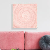 Roze Rose Gold Blush Abstracte cirkels Spirale Canvas Afdruk (Insitu (Woonkamer))