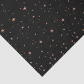 Roze Rose Gold Blush Black Stars Sky Naight Tissuepapier (Detail)