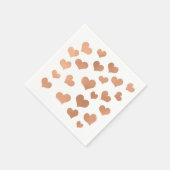 Roze Rose Gold Blush Confetti Harten Wit bruin Servetten (Hoek)