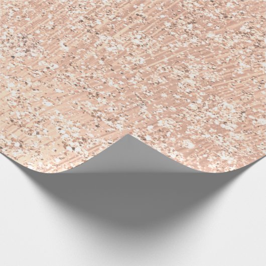 Roze Rose Gold Blush Crystal Metallic Glass Poeder Cadeaupapier (Hoek)