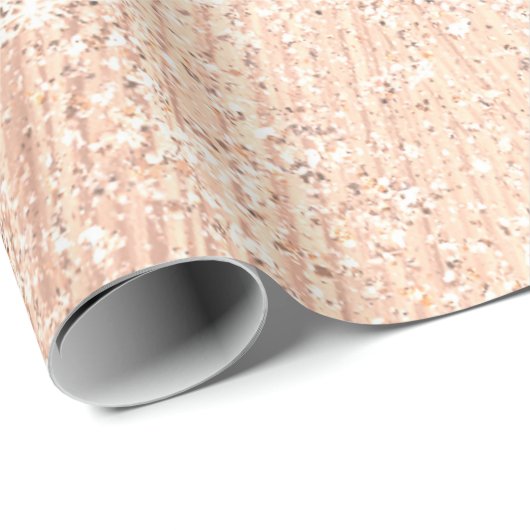 Roze Rose Gold Blush Crystal Metallic Glass Poeder Cadeaupapier (Rol Hoek)