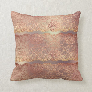 Roze Rose Gold Blush Floral Lace Parly Pillow Kussen