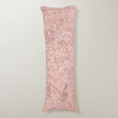 Roze Rose Gold Blush Glitter Glam Glas Metaal Lichaamskussen (Voorkant Verticaal)