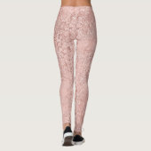 Roze Rose Gold Blush Glitter Shiny Glass Metallic Leggings (Achterkant)