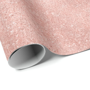 Roze Rose Gold Blush Glitter Shiny Glass Poeder Cadeaupapier
