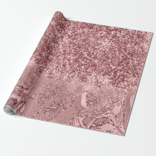 Roze Rose Gold Blush Glitter Spark Ombre Cadeaupapier