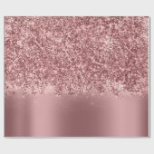 Roze Rose Gold Blush Glitter Spark Red Bean Cadeaupapier (Vlak)