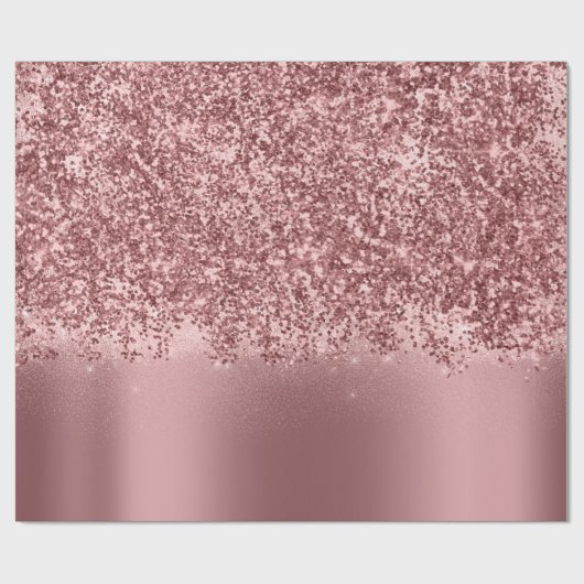 Roze Rose Gold Blush Glitter Spark Red Bean Cadeaupapier (Vlak)