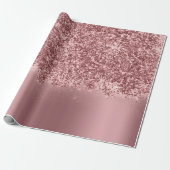 Roze Rose Gold Blush Glitter Spark Red Bean Cadeaupapier (Uitgerold)