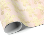 Roze Rose Gold Blush kerstgemberman Cadeaupapier (Rol Hoek)