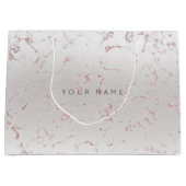 Roze Rose Gold Blush Marble Metallic Graft Grey Groot Cadeauzakje (Voorkant)