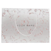 Roze Rose Gold Blush Marble Metallic Graft Grey Groot Cadeauzakje (Achterkant)