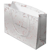 Roze Rose Gold Blush Marble Metallic Graft Grey Groot Cadeauzakje (Achterkant Gekanteld)