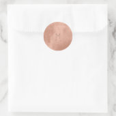 Roze Rose Gold Blush Metallic Copper Monogram Ronde Sticker (Tas)