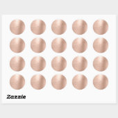 Roze Rose Gold Blush Metallic Minimale Monogram Ronde Sticker (Vel)