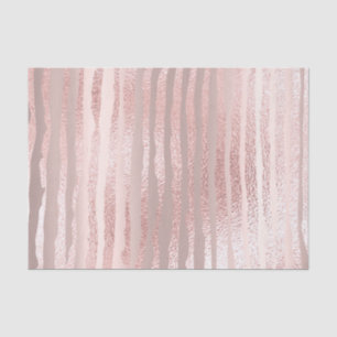 Roze Rose Gold Blush Metallic Silver Strokes Lines Tissuepapier