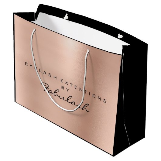 Roze Rose Gold Blush Parly Minimal Branding Groot Cadeauzakje (Achterkant Gekanteld)